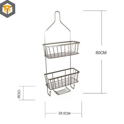 Cadeira de chuveiro de metal de banho decorativo com gancho e xampu