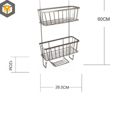 Cadeira de chuveiro de metal de banho decorativo com gancho e xampu