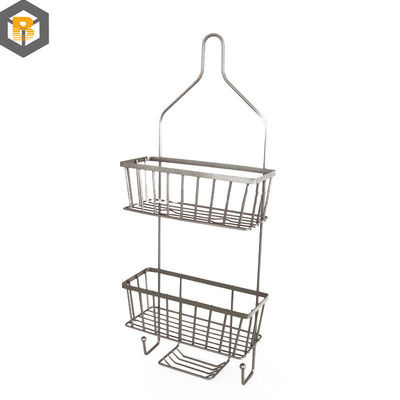 Cadeira de chuveiro de metal de banho decorativo com gancho e xampu