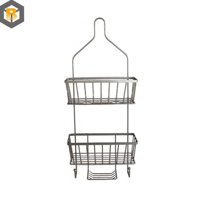 Cadeira de chuveiro de metal de banho decorativo com gancho e xampu