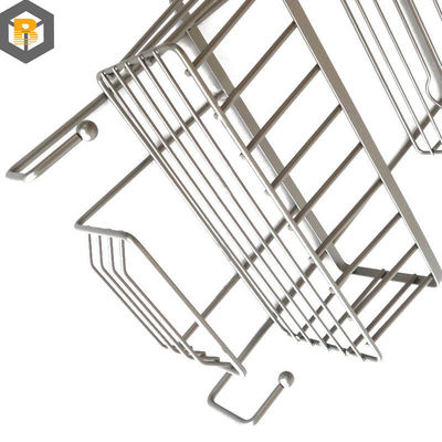 Cadeira de chuveiro de metal de banho decorativo com gancho e xampu