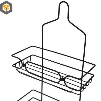 Personalizado por 2D / 3D / desenho 2 Tier Metal Negro organizador de cesta de banho para carrinho de chuveiro