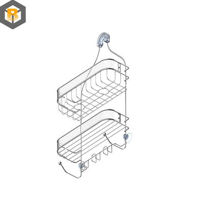 Carrinho de chuveiro de banheiro pendurado com ganchos e armazenamento de banheiro personalizado por 2D/3D