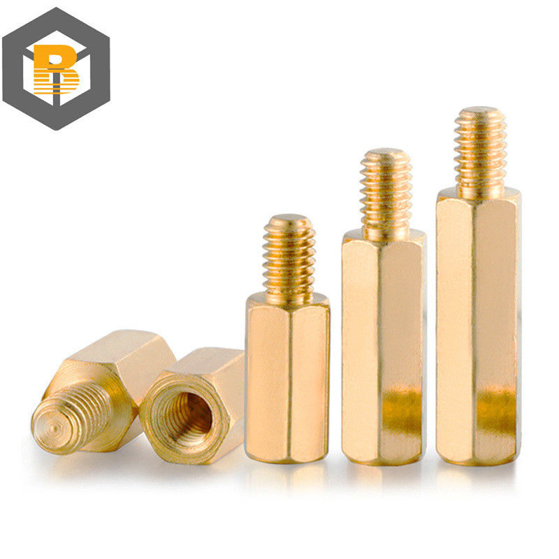 Hex Brass Masculino Female Standoff Board Stud Metric Hexagon Threaded Pillar PCB Motherboard Spacer Bolto Parafuso M2m2.5m3 M4 M5 * 2-80mm Personalizado por 2D / 3D / desenho